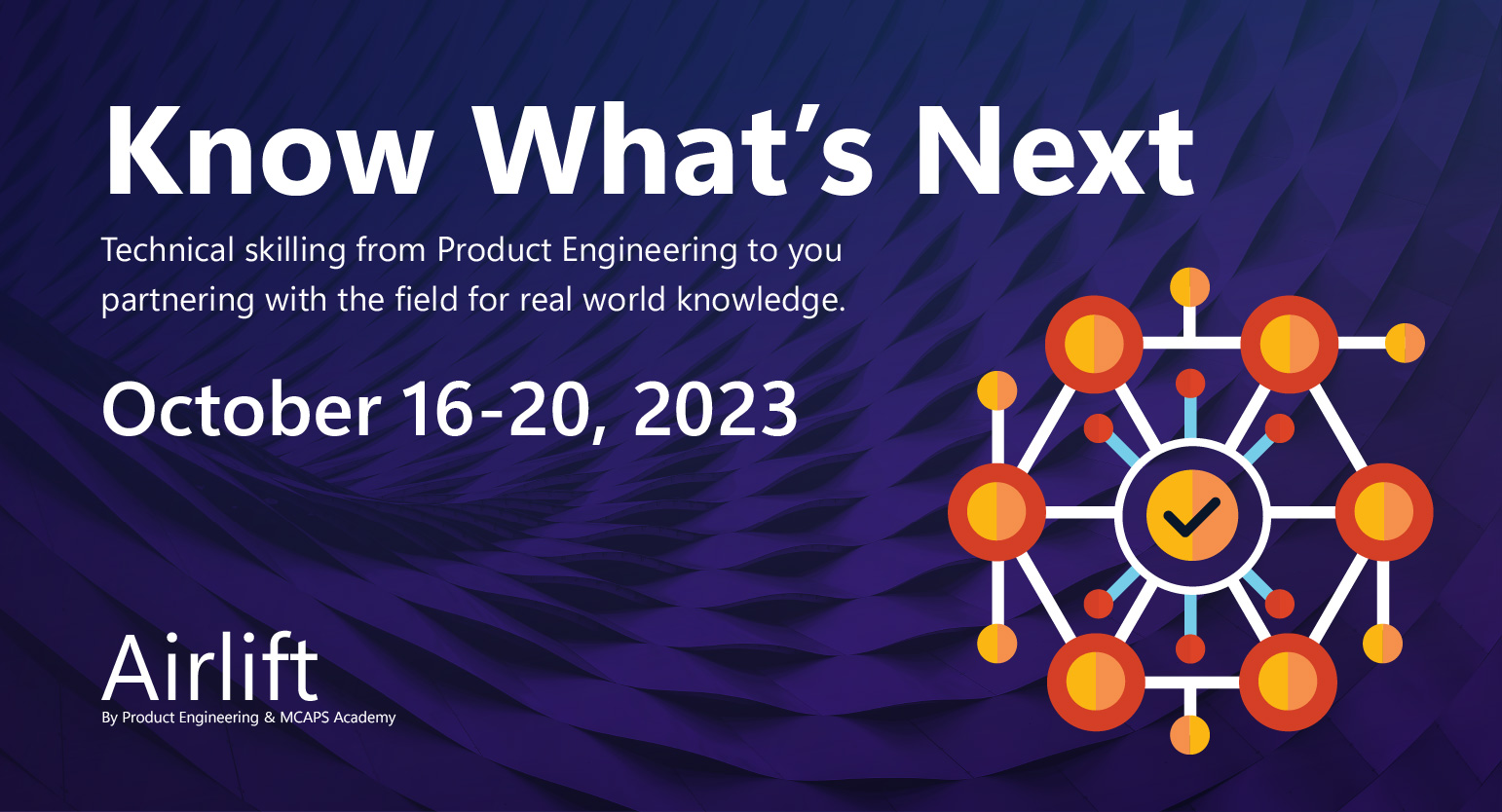 Microsoft Airlift Event Logo - Know What's Next - October 16-20, 2023